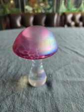 Small Heron Glass Pink Mushroom