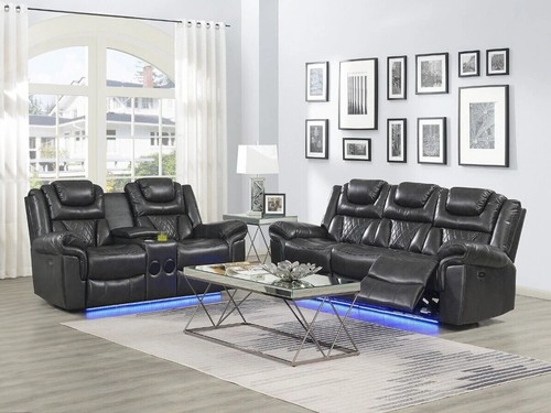 New led 2pc sofa - new, loveseat