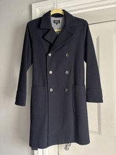 APC Women’s Navy Wool Blend Smart Belted Coat Size 34