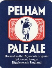 BEER BOTTLE LABEL - RAYMENTS BREWERY (BOTTLED BY GREENE KING) - PELHAM PALE ALE