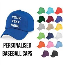 Personalised Baseball Cap Embroidered Custom Printed Hat Unisex Mens Ladies