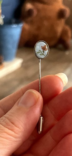 Vintage floral stick pin - vintage, hat