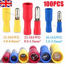 Bullet Connectors Insulated Crimp Terminals Male Female Splice Electrical Kit UK