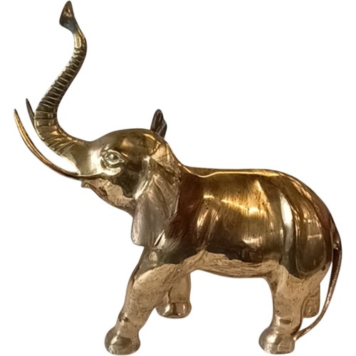 Golden elephant figurine - golden,