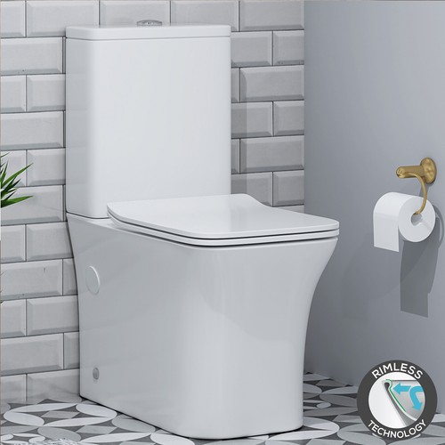 Close coupled rimeless toilet - close,