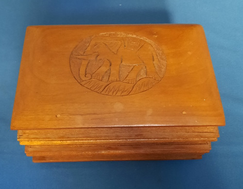 Vintage wooden box shaped - box,