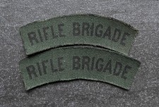 Genuine WW2 Rifle Brigade Printed Cloth Shoulder Titles