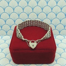 Vintage 925 Sterling Silver Fancy Link Gate Chain Bracelet with Box, London 1976