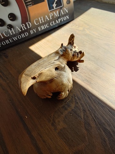 Wooden eagle head carving - wooden, eagle's
