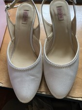 Pink Spring Ivory Satin Wedding Shoes Size 38 Uk 5 Used Once with Box