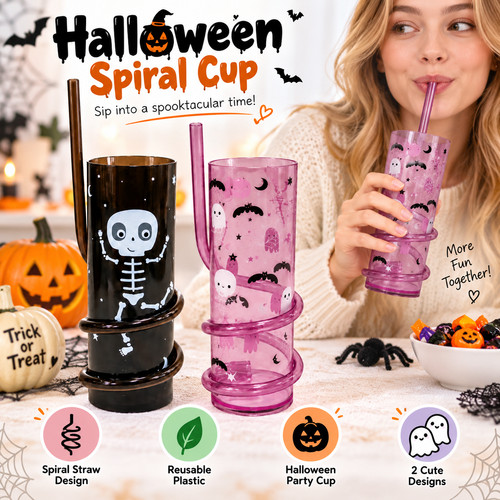 Halloween spiral straw - halloween, tumbler