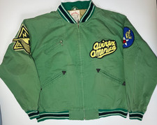 Vintage Avirex LTD Flight Jacket Green Chenille Patches USAF Style Bomber Size L