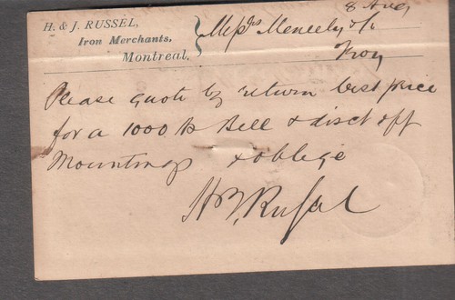 Canada 1882 postal - , h