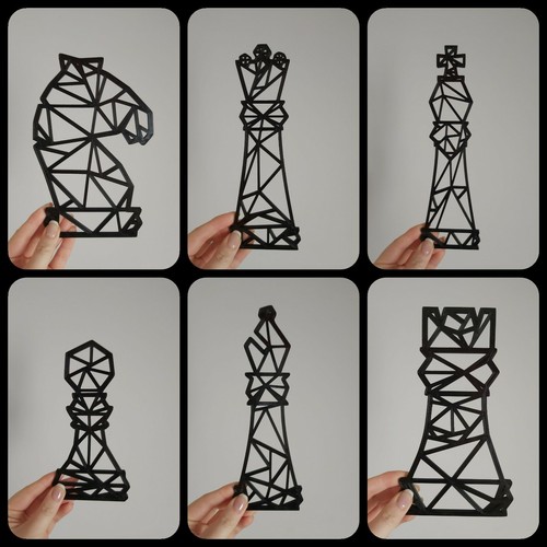 Geometric chess pieces - chess,