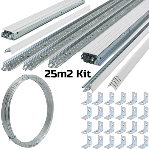 25m2 white suspended - 25m2, ceiling