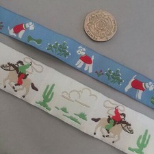 Cath Kidston Embroidered Ribbon Offcuts Scraps for Crafting/ Sewing Dog & Horse