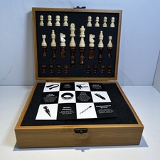 P&O Ferries Wooden Chessboard And Wine Corkscrew  And Accessories Souvenir Set