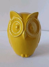 Yellow Owl Ceramic Money Box ~ Money Bank ~ 15 cm High ~ New