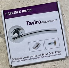 Carlisle Brass GK009CP/INTB TAVIRA Door Handle Pack Inc Hinges/Latch Chrome NOS