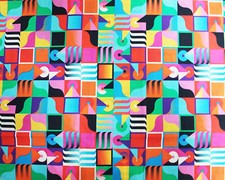 Crafts Fabrics Pattern Graphics Little Johnny Retro 60'' Extra Wide 100% Cotton