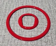 FIAT 500 + ABARTH NEW GLOSS RED STEERING WHEEL RING TRIMS POP SPORT LOUNGE 595