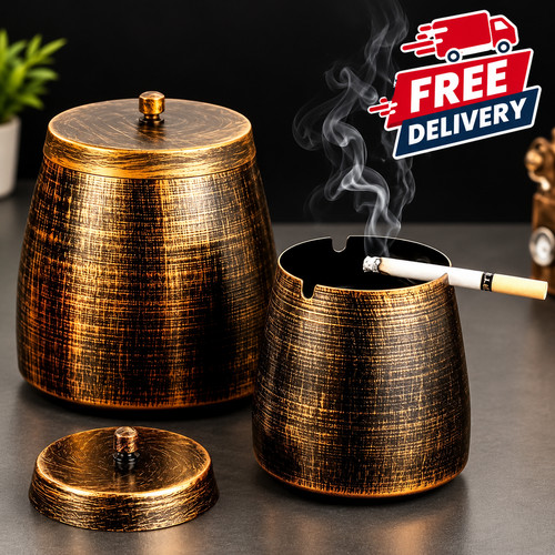 Outdoor ashtray with - ashtray, lid
