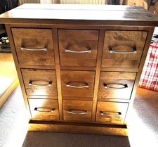 Next Cd/ Media 9 Drawer Oak Unit Storage