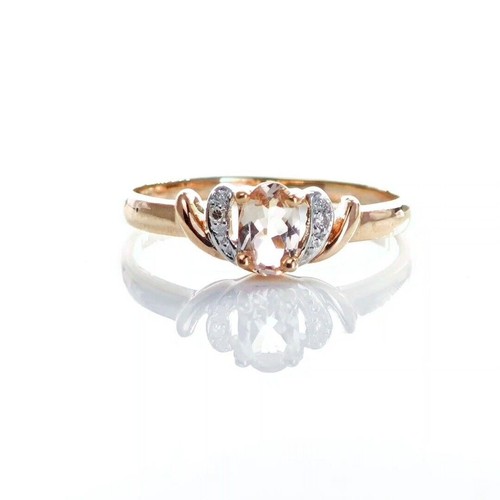 9ct morganite ring - size, n.5