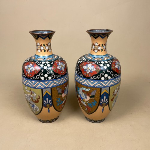 Japanese enamel vases - japanese,