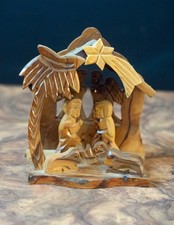 Nativity Scene made of Olive wood h:10cm w:9.5cm d:7cm Nice detail