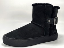 RRP £140 Brand New UGG Aika Women's Black Leather Mid-Height Boots Size 5