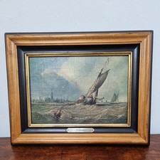 Vintage maritime oil painting