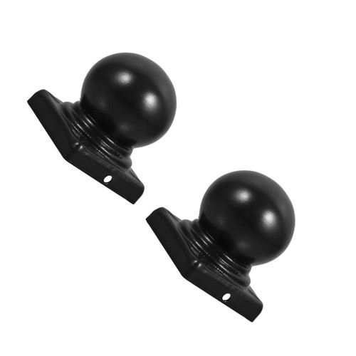 Black metal fence post toppers - black,
