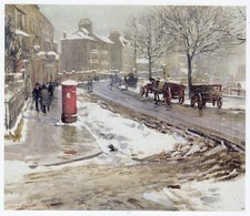 Cheyne Walk London snow scene