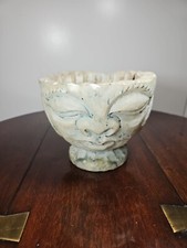 Vintage Solid Marble Alabaster Buddha Asian Tealight Holder Mortar Bowl Planter