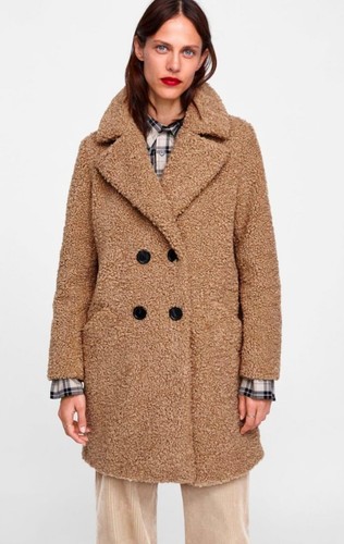 Zara shearling teddy coat - zara,