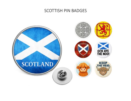 Scottish pin badges set - scottish,