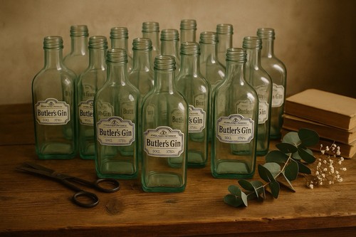 Empty gin bottles - gin,