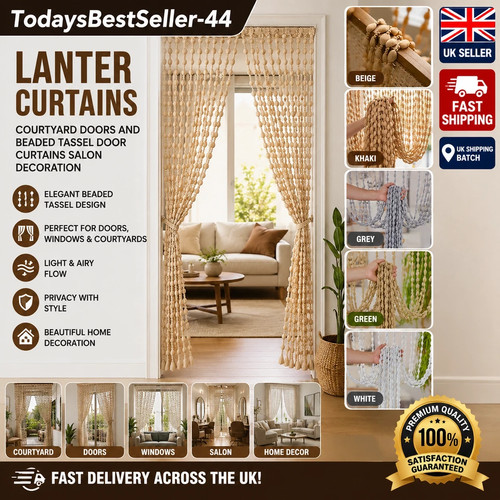 Macrame beaded door curtain - beaded,