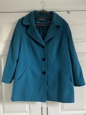 BHS Teal Button Winter Coat, Size 18