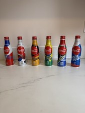 6 Coca Cola Special Edition Aluminum Bottles World Cup Editions 1998-2018