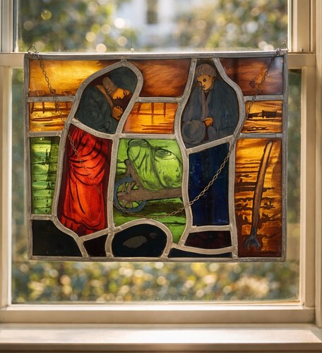 Vtg hand painted stained - hand-painted,