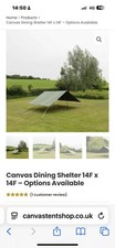 Canvas Dining Shelter 14ftx14ft Wooden Poles with Storage Bag Wooden Pegs/mallet