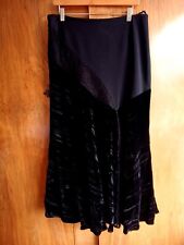Gil Bret Skirt Long Maxi Black Lace Velvet Bias Cut Flared Goth Pagan Whitby 16