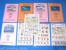 LOT OF 9 x AIRTOURS AIRLINE SAFETY CARDS A320 A321 B757 B767 MD83 ALL DIFFERENT