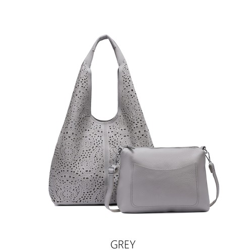 Ladies slouchy laser cut hobo - laser,