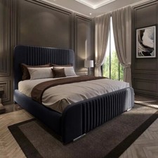 Ottoman Bed Plush Velvet Divan Gas Lift Storage Double & King Size Bed Frame