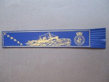 Leather BOOKMARK Royal National Mission to Deep Sea Fishermen Fishing Boat BLUE