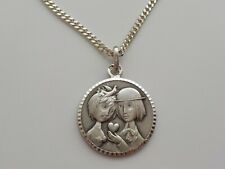 Vintage French Sterling Silver "The Lovers by Raymond Peynet" Pendant & Chain