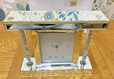 Crystal Mirrored Mantel Clock LP45964 – Sparkle Columns Elegant Decor – damaged